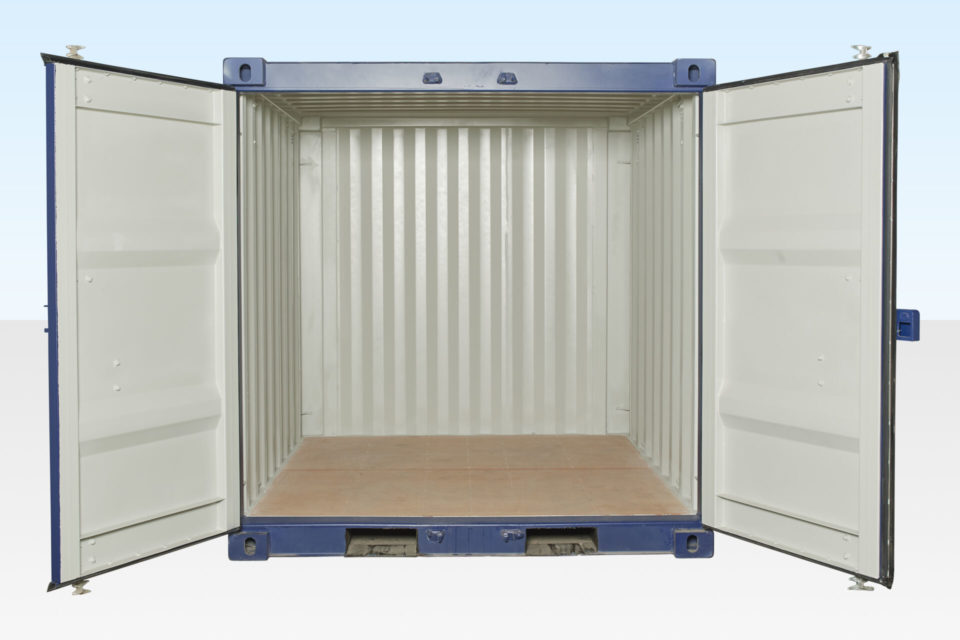 8FT SHIPPING CONTAINER ONE TRIP BLUE RAL 5013